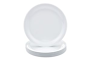 鶹 Basics 9 in. White Melamine Plate - 6 Piece Set