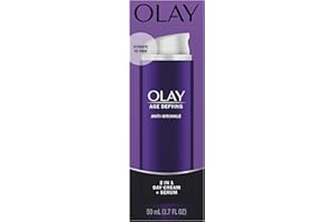 Olay Face Serum, Age Defying Anti-Wrinkle 2-in-1 Day Cream - Anti-Aging, Anti-Wrinkle, Smooths Fine Lines and Wrinkles, Firming, Lifting - Niacinamide, Glycerin, Aloe Vera, 1.7 Oz
