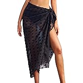 Ekouaer Women Sarong Swimsuit Coverups Chiffon Long Bikini Wraps Sheer Beach Bathing Suit Cover Up