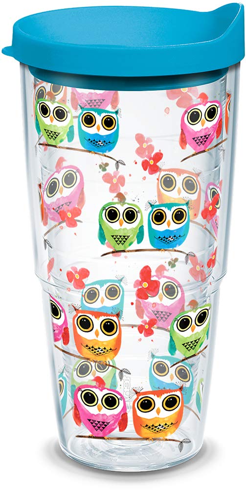 Tervis Tumbler, Owls, 24 oz with Travel Lid, Clear