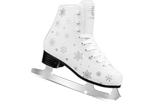 LEVYTEMP Women's/Girls Figure Ice Skates - Youth Figure Skating Shoes with Size Expansion - Comfortable, Durable, and Safe Indoor Outdoor Size 5 6 7 8 9 10