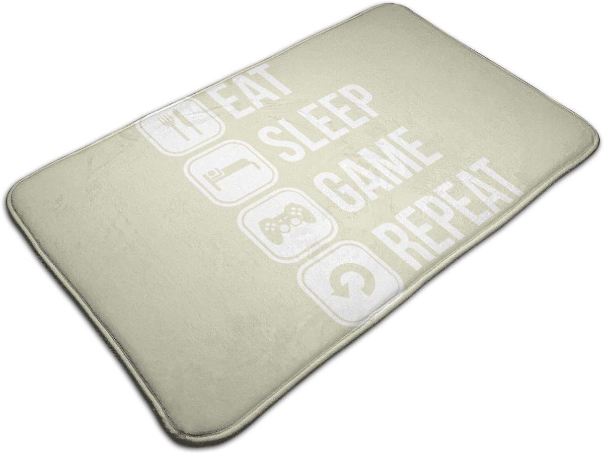 Welcome Doormat - Non-Slip Entrance Floor Rug - Easy Clean Rug Mats for Entry - Machine Washable Indoor Carpet Doormats with Eating Sleep Sign, 19.5''Wx31.5''L