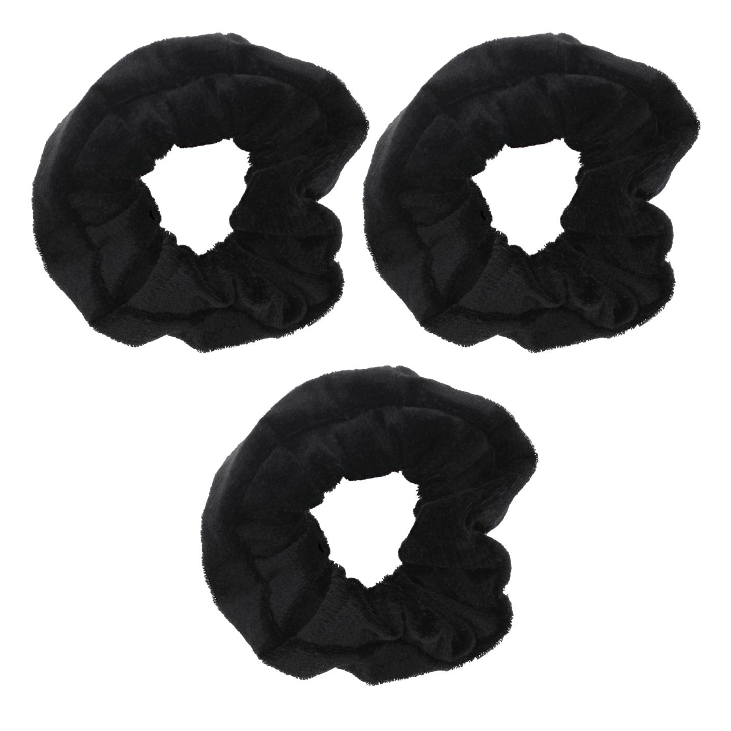 Topkids Accessories - Velvet Scrunchie Scrunchies Elastic Hair Band Ponytail Holders Hair Scrunchie Hair Bobbles Hair Accessories for Women, Ladies, Girls - Pack of 3 (Black)