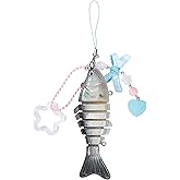 GAXAYA Fish Keychains Funny Fishing Keychains for Fisherman Cute Y2K Phone Charms Bag Charms Purse Accessories
