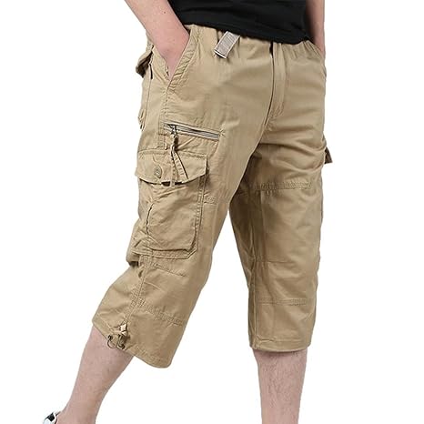 Internet-Herren Herren Hose 3/4, Nicolas 3/4 Cargo Shorts Freizeithose Bermuda Capri Hose 3/4 Hose Trainingshose Jogginghose 