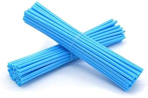 YUANQIAN Super Pop Bicycle Spoke Skins Wraps Compatible with Schoolmate Bike Fans- Colorful Bike Wheel Decoration-72 Pcs(Light Blue)