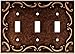 Brainerd 64279 Traditional French Lace Triple Toggle Switch Wall Plate / Switch Plate / Cover, Sponged Copper