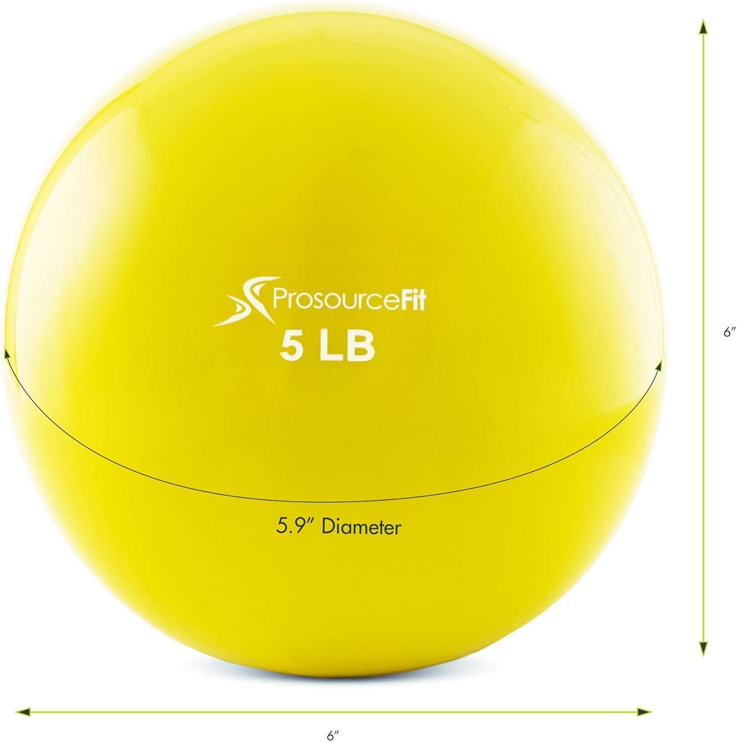 ProsourceFit Weighted Toning Exercise Balls for Pilates, Yoga, Strength Training and Physical Therapy, 5 lb, Color Coded : Sports & Outdoors
