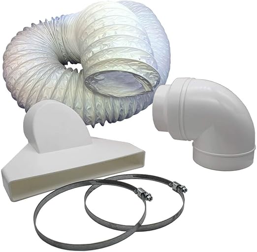 Warm Air Exhaust Kit 125mm 5 inch Diameter with 3 Metres PVC Hose and