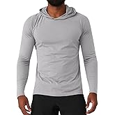 Gafeng Mens Workout Hoodie Long Sleeve Lightweight Gym Running Quick Dry Athletic Shirt with Hood