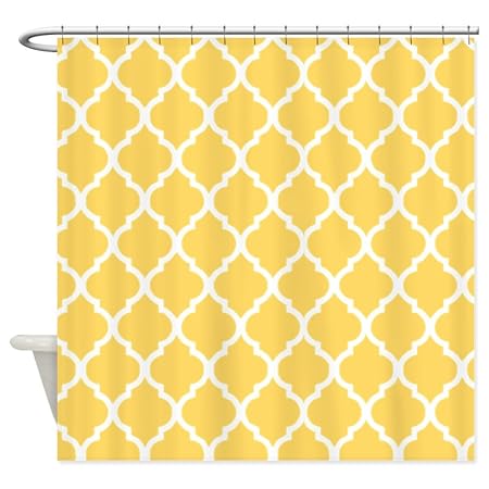 Cafepress Mustard Yellow Quatrefoil Pattern Shower Curtain
