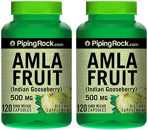 Piping Rock Amla Fruit Indian Goosberry 500 mg 2 Bottles x 120 Quick Release Capsules Dietary Supplement