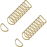 ZoloAJay 20pcs 1-1/4"(32mm) D Rings Welded Strong Metal Gold Semi-Circular D Ring for Pet Collars Hardware Bags Ring Buckle Strap Hand DIY Sewing Accessories