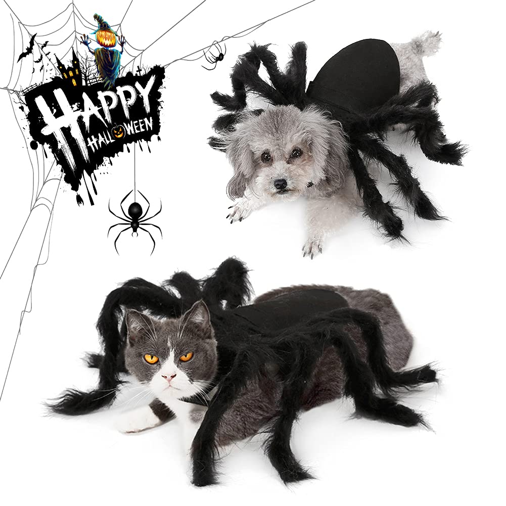 Spiderweb Dog & Cat Halloween Costumes - Adjustable Pet Cosplay with Spider Theme