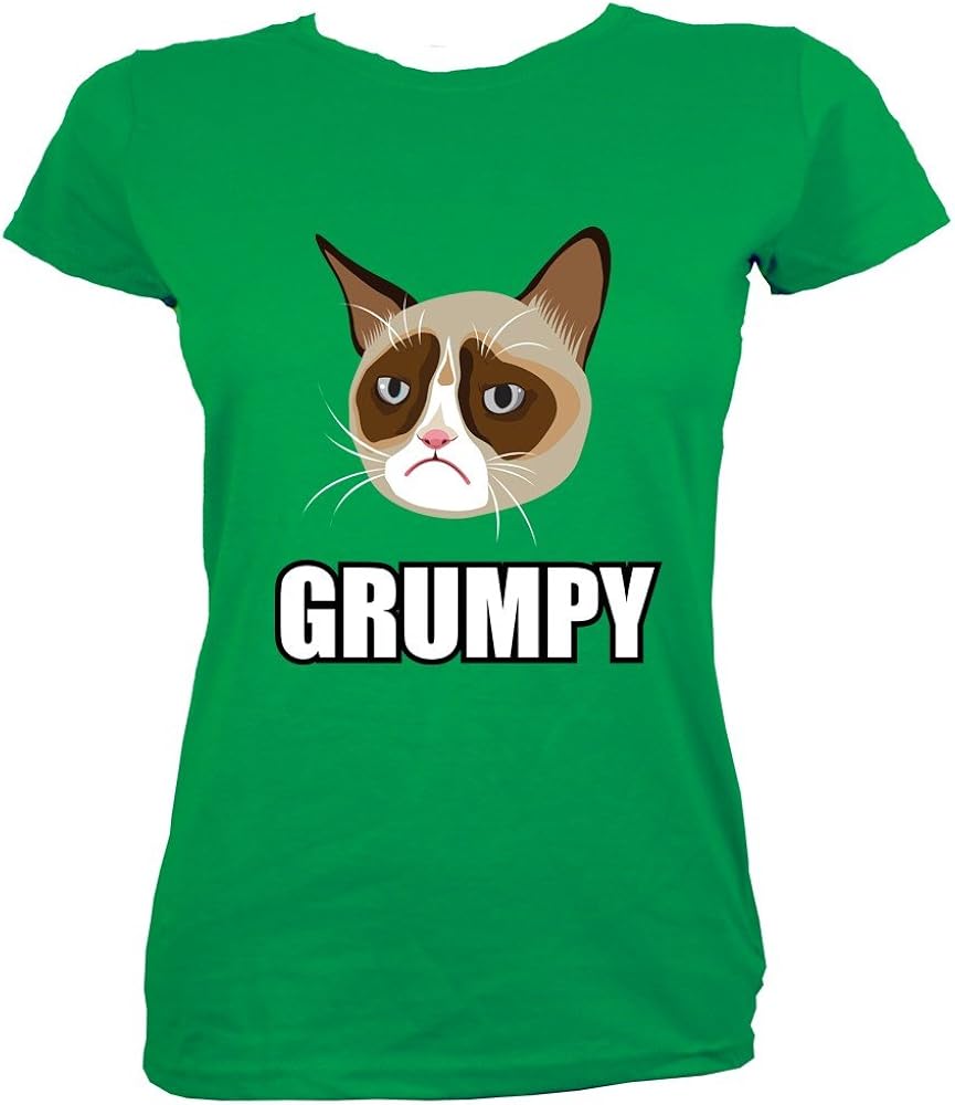 Women's Grumpy Cat TShirt Green Amazon.ca Clothing & Accessories