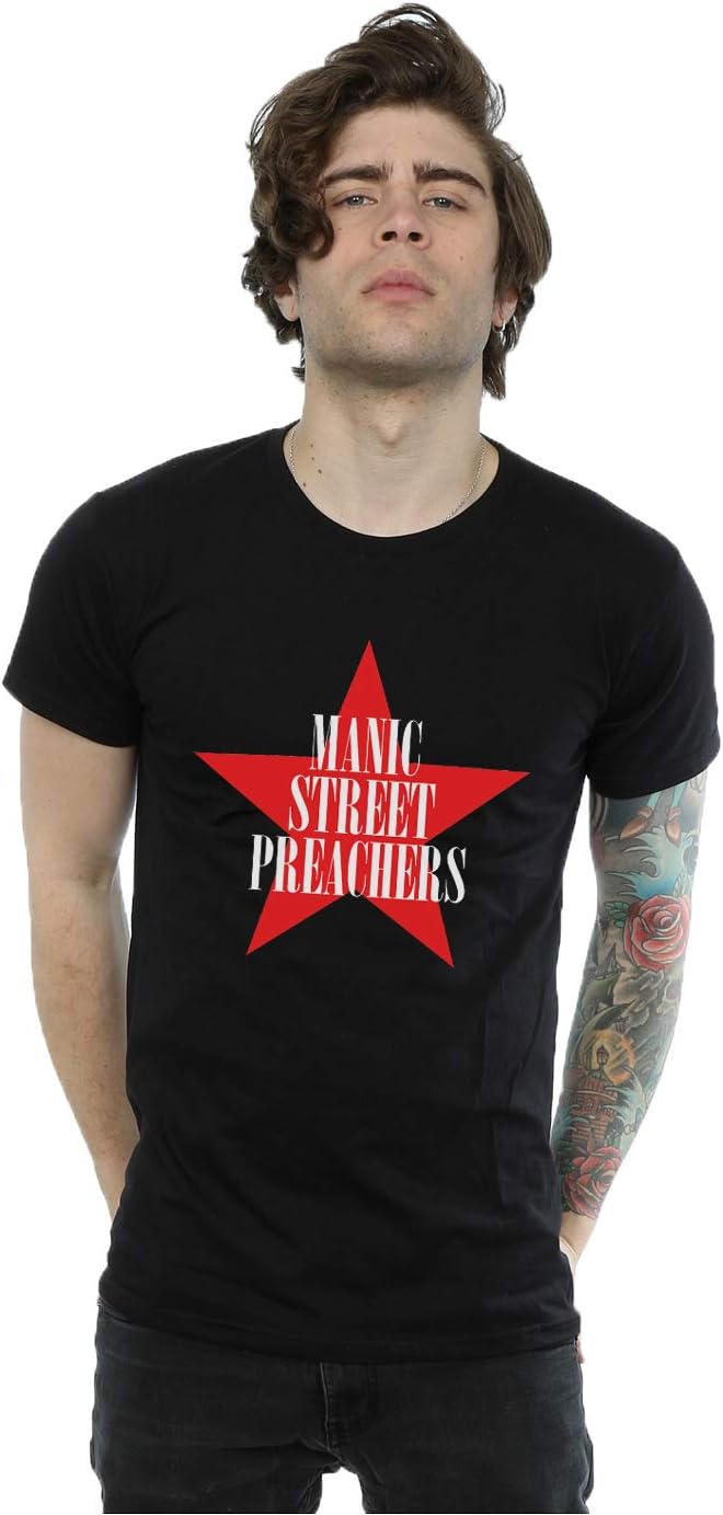 Manic Street PreachersMen's Red Star T-Shirt Medium Black