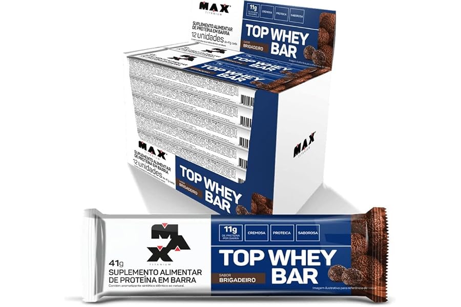 Max Titanium Top Whey Bar - 12 Unidades De 41G Brigadeiro -