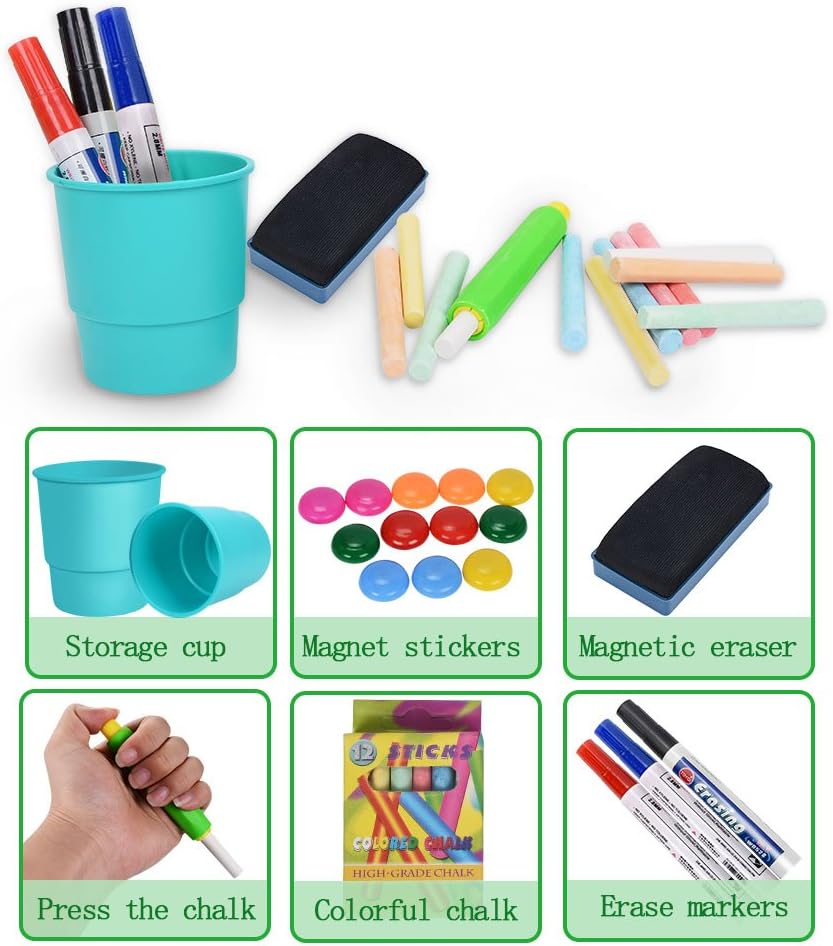 NextX Kids Easel for Two, Adjustable Double Sided Art Easel Chalkboard and Magnetic Dry Erase Board with Kids Art Supplies Accessories: Toys & Games
