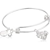 Halos & Glories, Teddy Bear Charm Shiny Silver Bangle Bracelet
