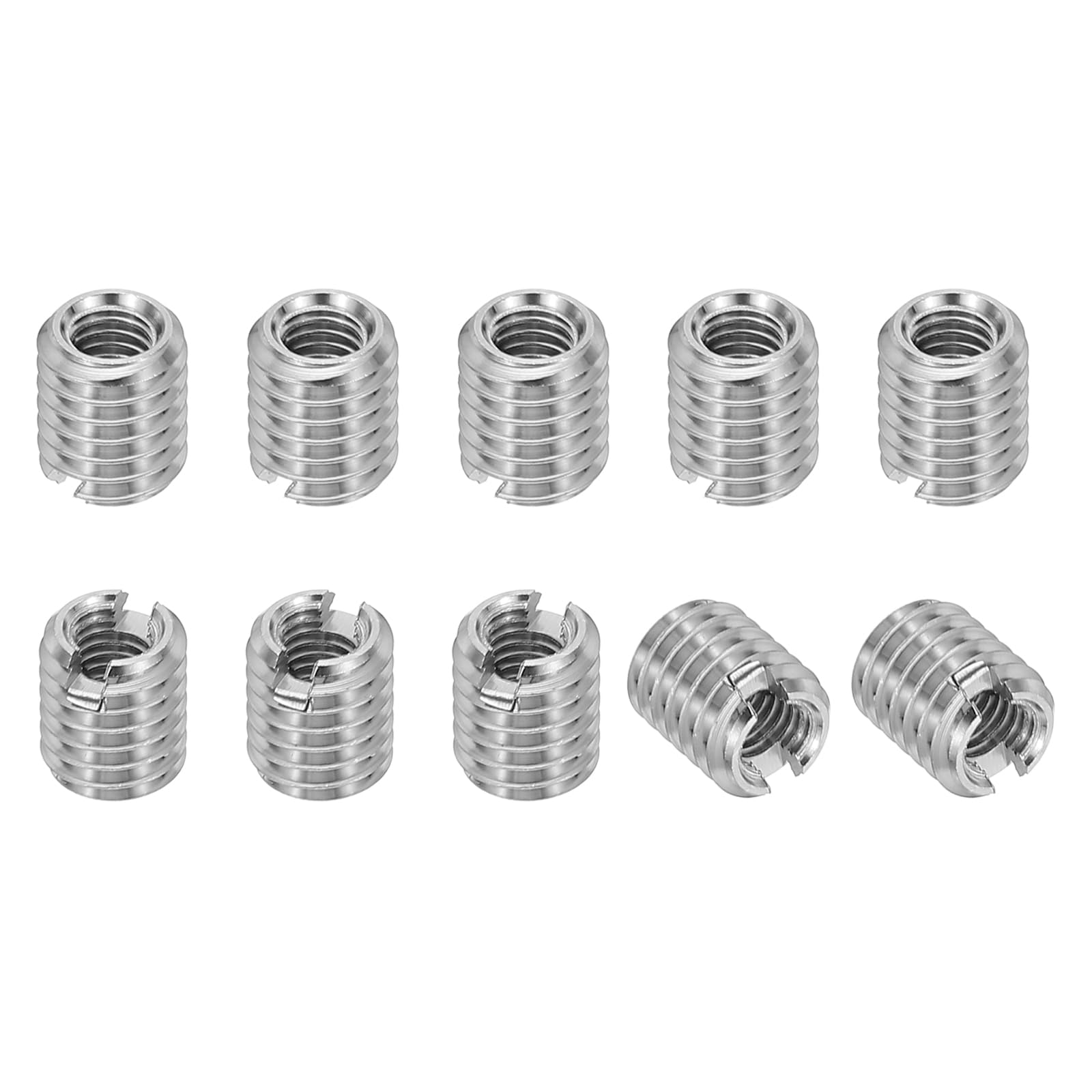 PATIKIL 316 Stainless Steel Thread Adapters Sleeve Reducing Nut, 10 Pcs M5 x 0.8 Male to M3 x 0.5 Female Repairing Insert Nut Screw Reducer Conversion Fastener 6mm