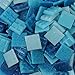 Milltown Merchants™ Light Blue Mosaic Tiles - Bulk Mosaic Tile Assortment - 3/4 Inch (20mm) Mixed Colors Venetian Glass Tile - 1 Pound (16 oz) Craft and Backsplash Tile