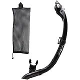 AQUA A DIVE SPORTS Dry Snorkel Easy Breath Diving Snorkel for Snorkeling Scuba Diving Freediving Swimming with Top Dry Valve 
