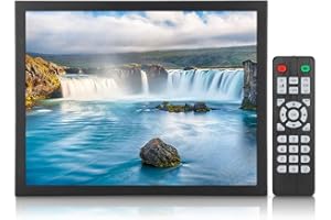 Wendry 15in Portable Monitor, 4:3 Display Embedded Industrial Monitor Support HDMI/VGA/AV/BNC/USB Input, for PC, TV, CCTV, Camera and Computer(US)