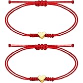 PEALICIOUS Red String Bracelet for Women Pinky Promise Bracelet for Him, Mommy and Me, Father and Daughter Jewelry for Protection as Christmas Gifts, Couple Best Friend Jewelry for Stocking Stuffers