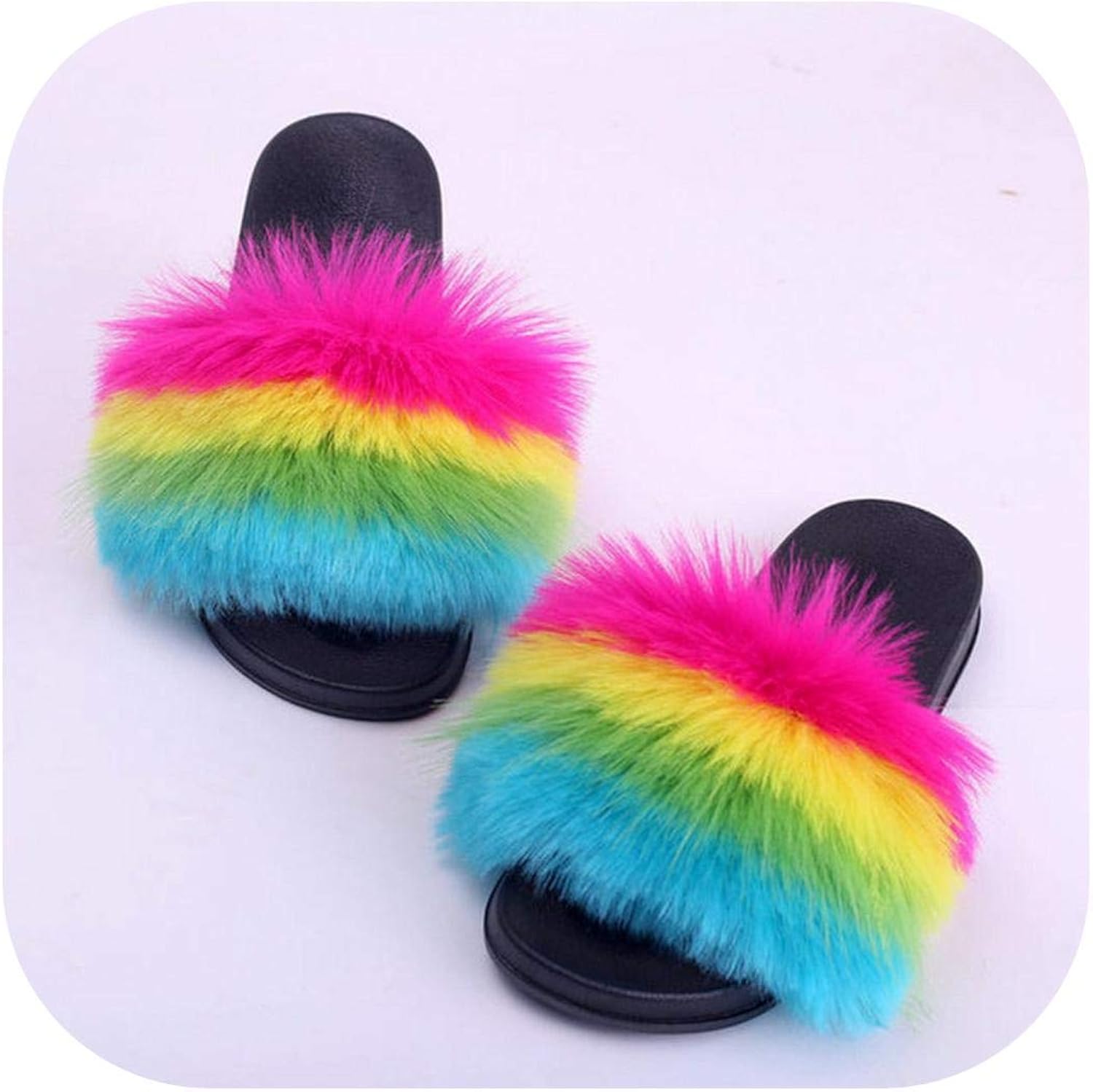 faux fur slides amazon