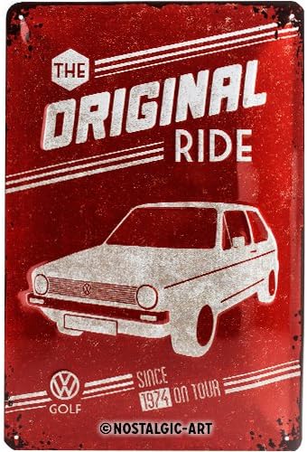 Nostalgic-Art Retro Tin Sign, Volkswagen, VW Golf, The Original Ride, Bus gift idea, Metal Plaque