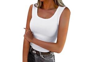 Womens Ribbed Tank Tops 2026 Summer Scoop Neck Slim Fitted Cami Tops Casual Basic Knit Sleeveless Tees Shirts