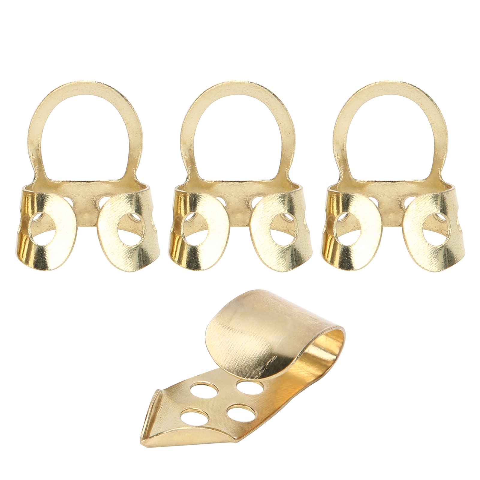 Professional Guitar Picks Set with Index 3 Pieces and Adjustable Hollow Pick for Banjo and Guitar Gold Tone Accessory