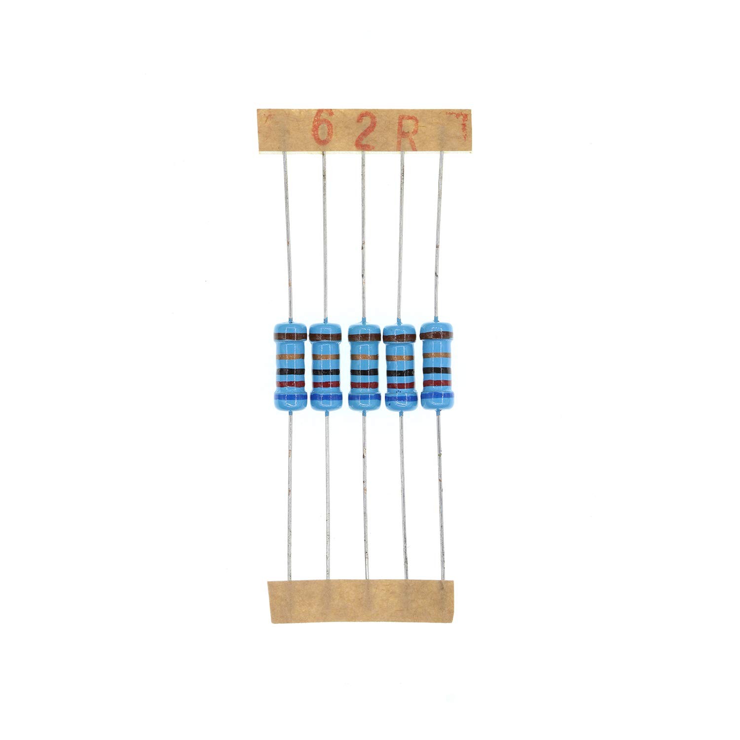 HUABAN 100PCS 1 Watts 1W 62R 62 Ohm 1% Metal Film Resistor