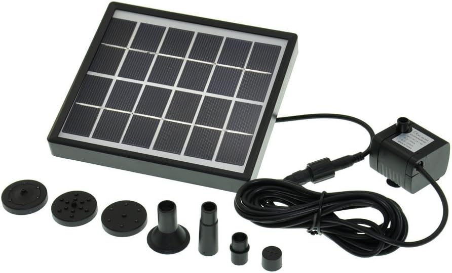 eoere Solar Water Pump Submersible Fountain 1.5W 4 Nozzles Driven Directly by The Sunlight for Garden Small Fish Pond Sight