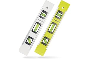URASISTO 2 Pack Torpedo Level 9-INCH Level with 45°/90°/180° Bubbles, Small Measuring Tool