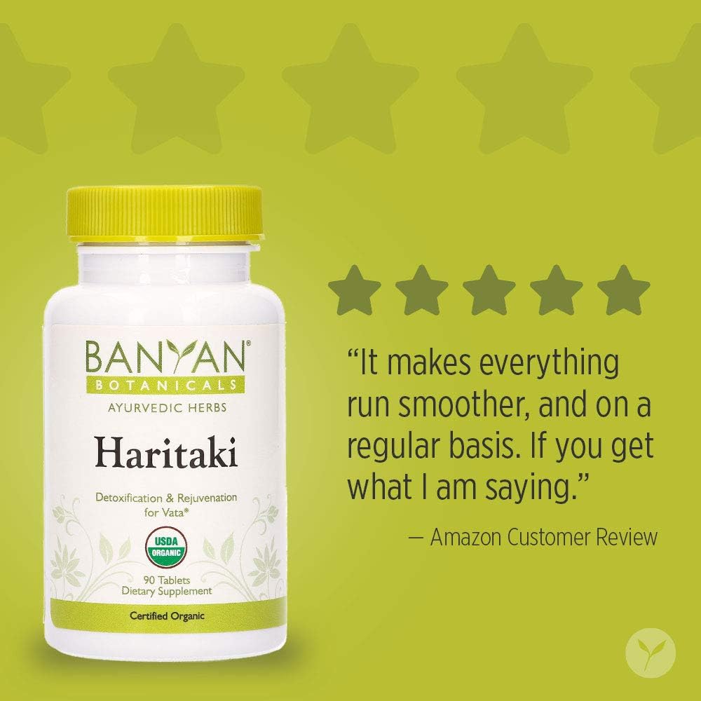 Banyan Botanicals Haritaki - USDA Certified Organic, 90 Tablets - Terminalia chebula - Detoxification & Rejuvenation*: Health & Personal Care