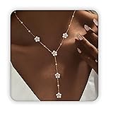 SmileBelle Y Shaped Daisy Pearl Necklaces for