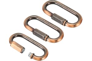 PATIKIL 6mm Steel Chain Quick Links, 3 Pack Screw Locking Chain Connector Oval Snap in Ring Hook Clips for Chandelier Backpac