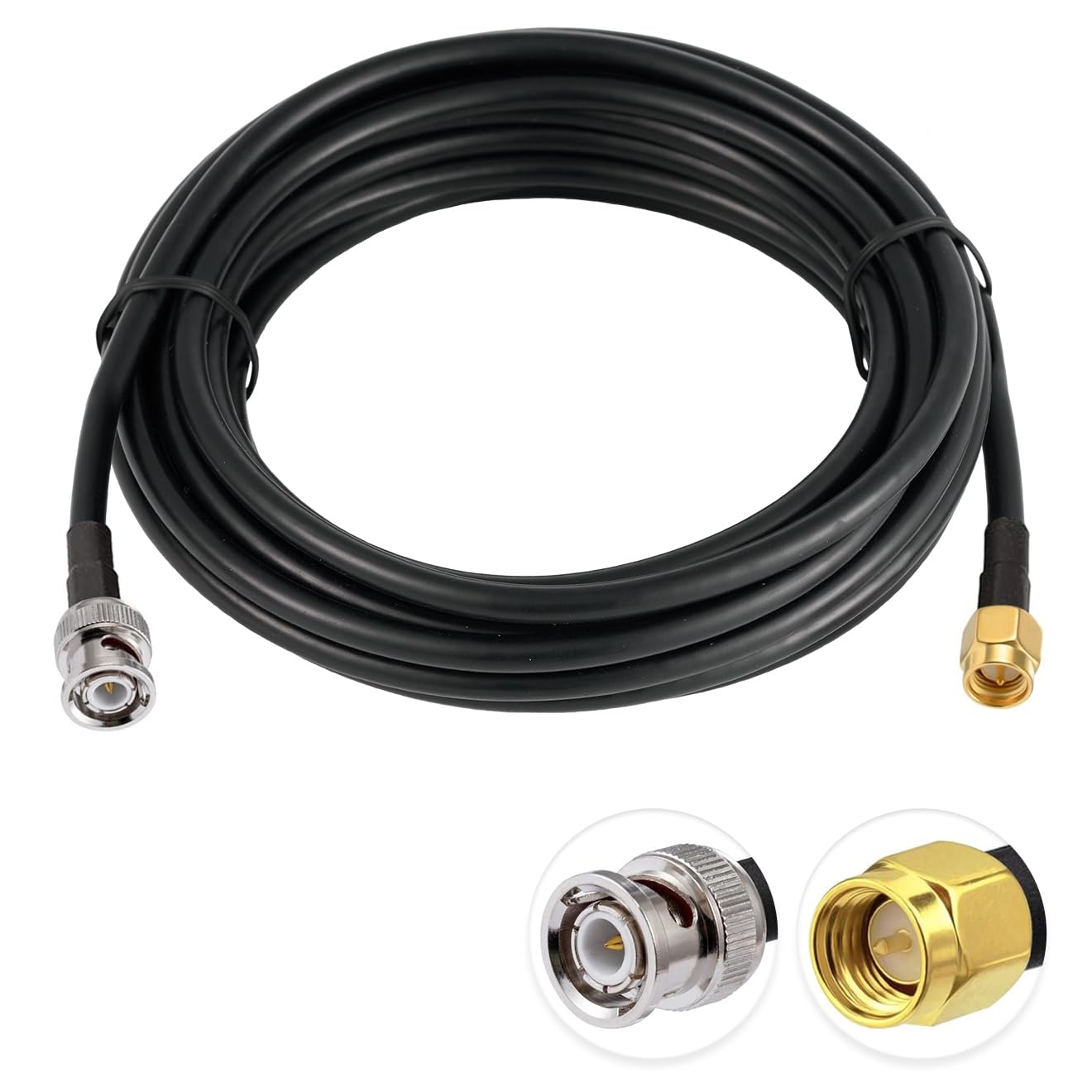 Vecys SMA Male to BNC Male RF Coaxial Cable 50ohm SMA to BNC RG58 Jumper Cable 16.4ft/5m for Antennas Ham radio Wireless LAN Devices Wi-Fi Radios