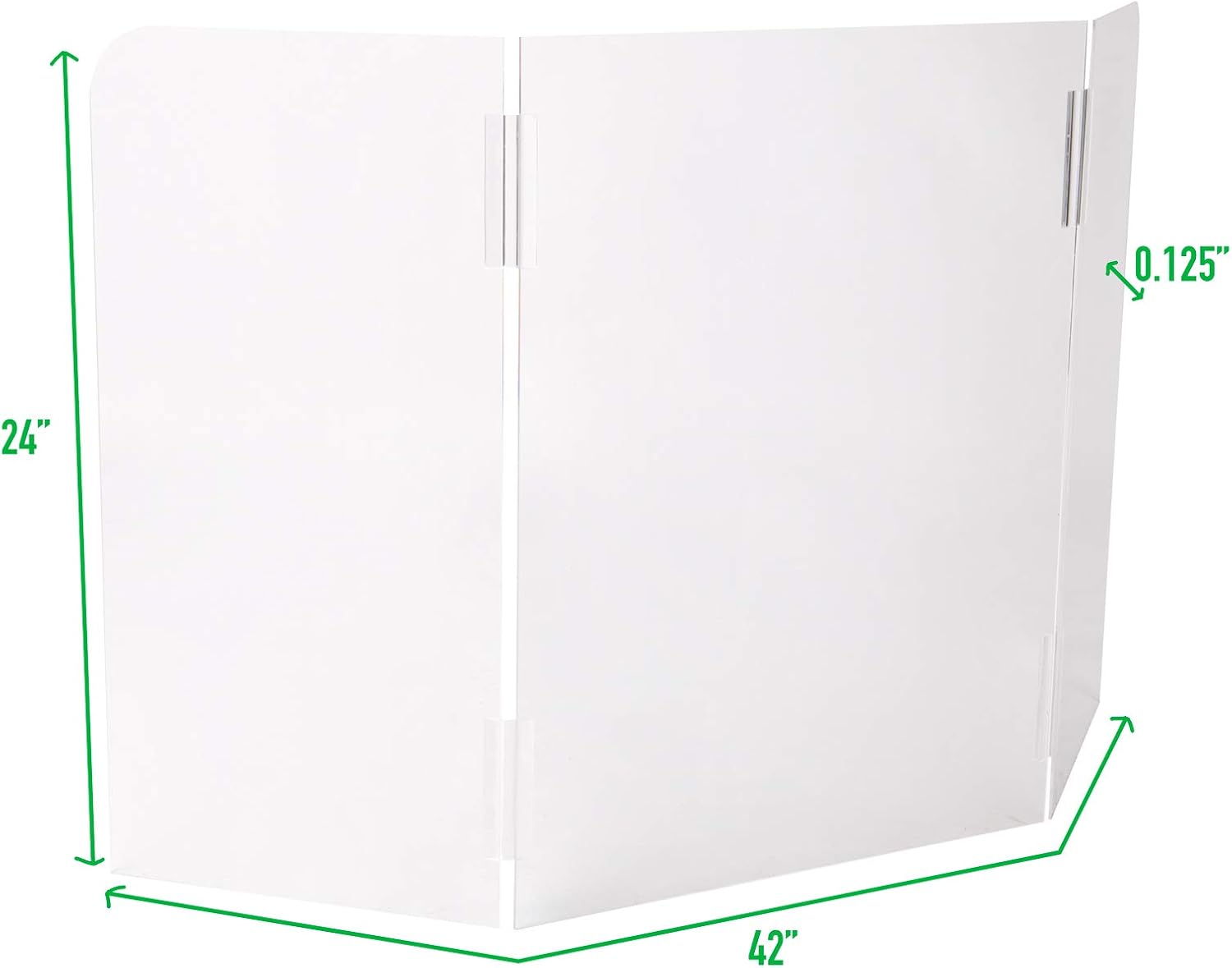 Mind Reader Folding Acrylic Sneeze Front Desk Cough Guard, Protective Clear Panel for Cashiers, Reception, Checkout Stations, 18 x 24: Home & Kitchen