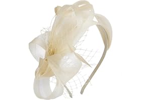 AHANDMAKER Fascinators Headband with Feather for Women Tea Party Fascinator Hats for Wedding, Cocktail, Fancy Dress Party