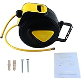 8MILELAKE Retractable Auto Rewind Air Hose Reel Wall Mount Tool Air Compressor 33ft x5/16inches 180 degree rotation Air Hose Reel