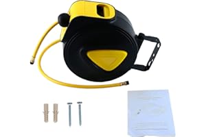 8MILELAKE Retractable Auto Rewind Air Hose Reel Wall Mount Tool Air Compressor 33ft x5/16inches 180 degree rotation Air Hose Reel