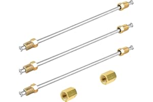 MuHize Rust-Proof Brake Lines 10" - 3/16" Heavy Duty Stainless Steel Tubing w/Precision Double Flares & 2 Unions | Direct Fit for Truck, SUV, Jeep