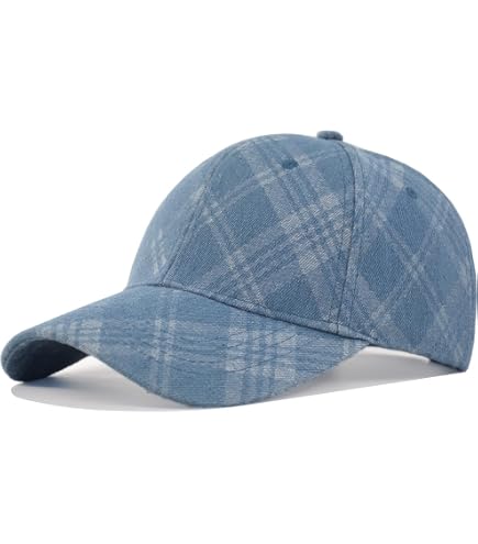 G Men's Low Profile Plaid Mesh Trucker Cap (Blue) at Amazon Men's