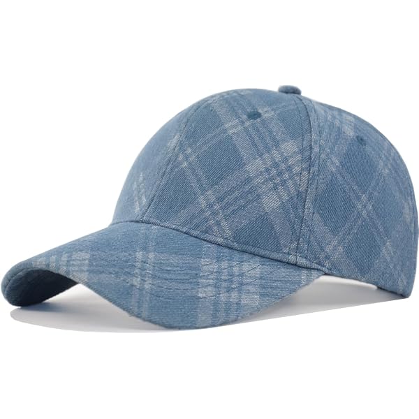 G Men's Low Profile Plaid Mesh Trucker Cap (Blue) at Amazon Men's