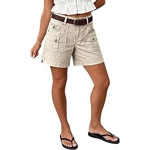 Flamingals Mid Waist Mid Thigh Length Casual Split Shorts for Women | Stitch Detail Decor Front Trendy Shorts Without Belt
