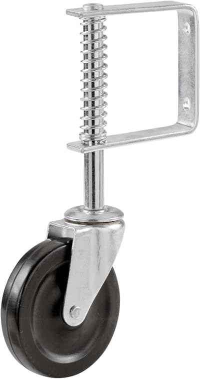 Select Hardware 4" Heavy Duty Swivel Gate Castor Wheel - Spring Loaded Black