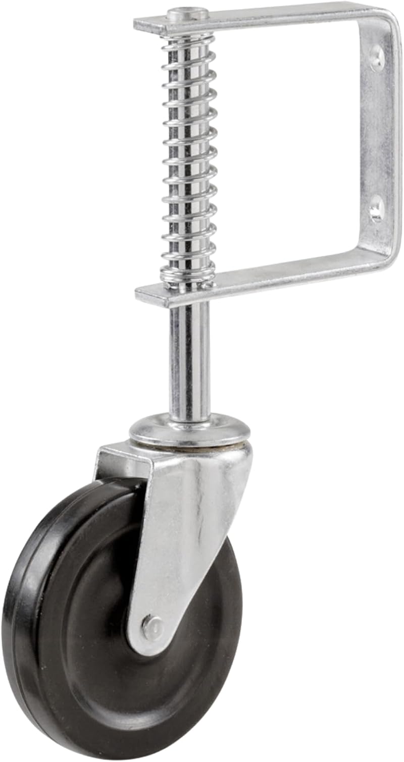Select Hardware 4" Heavy Duty Swivel Gate Castor Wheel - Spring Loaded Black