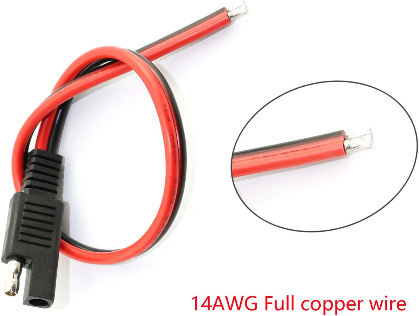 DGZZI 2PCS 14AWG SAE Extension Cable 30CM 2 Pin SAE Single Plug Quick Disconnect SAE Power Automotive Extension Cable for Motorcycle, Car, Tractor: Garden & Outdoor